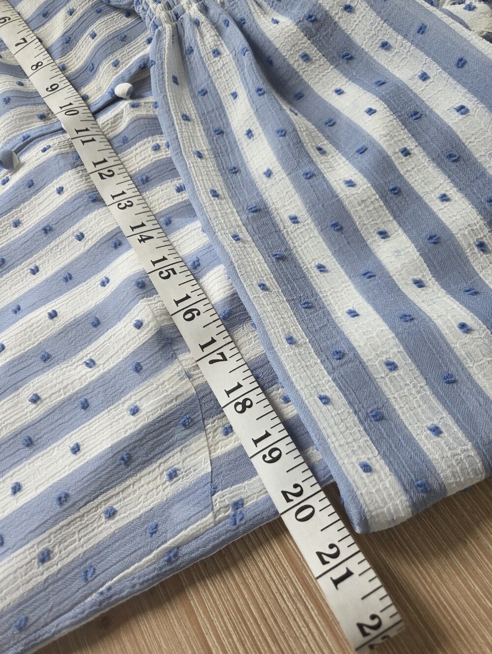 Boden Edith Blouse Blue White Stripe Ruffle Neck Womens Size 6 - Picture 5 of 10